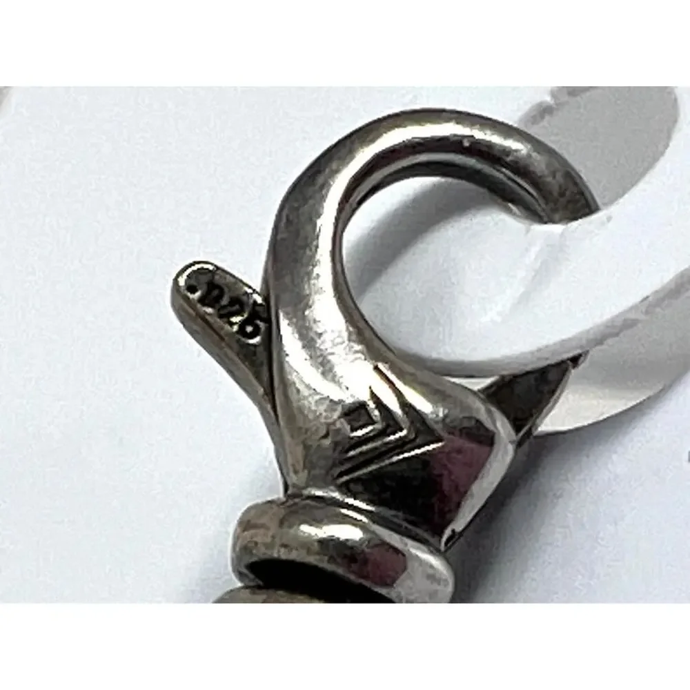 Retired 925 Silpada Sterling Silver Blue Chalcedony Quartz Charm Lobster Clasp
